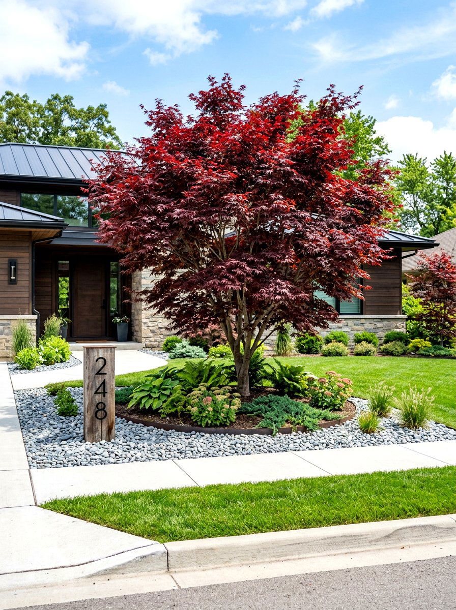 Front Yard Focal Maple - 30 Japanese maple garden ideas