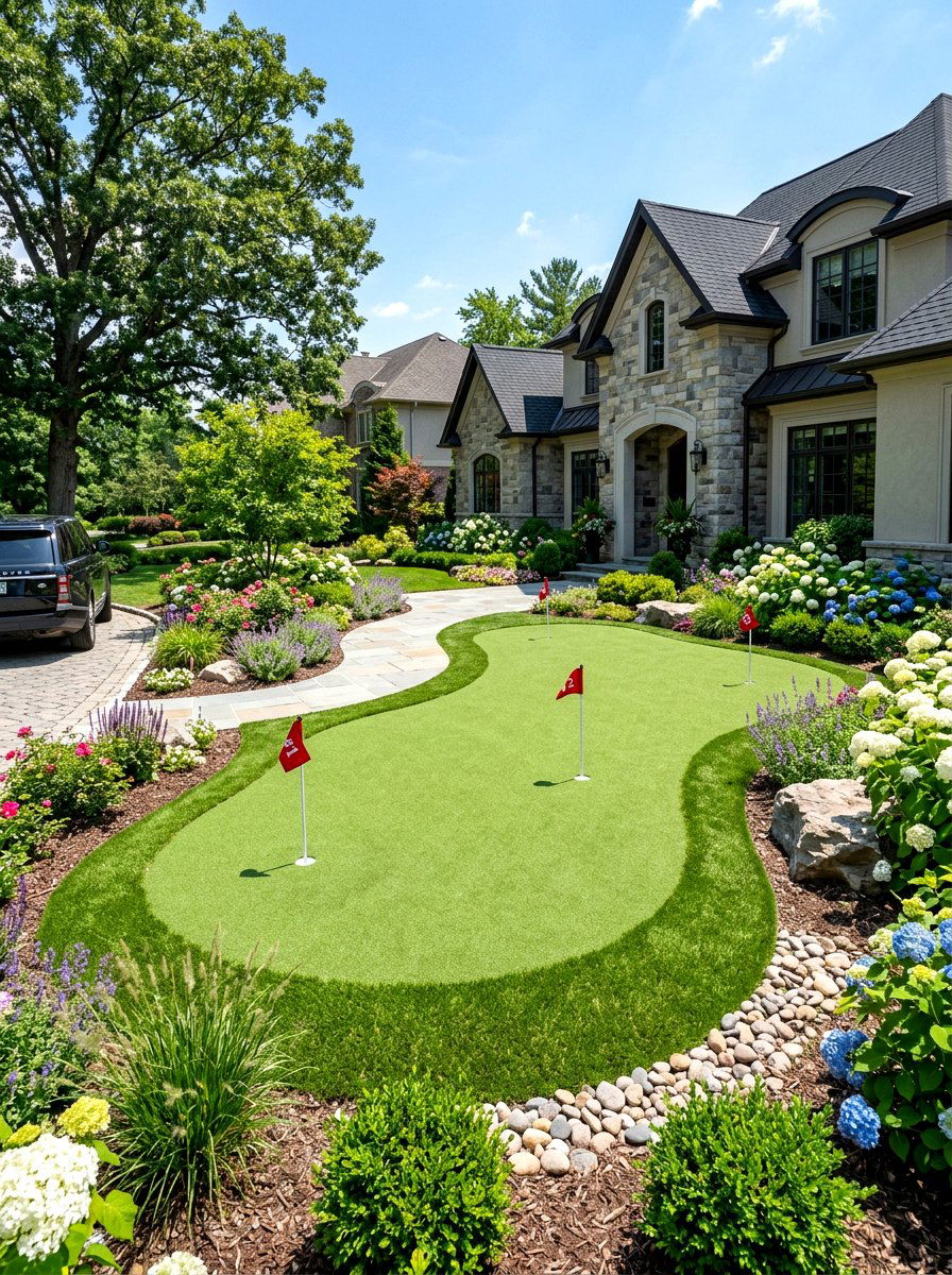 30 Artificial Grass Front Yard Ideas for a Fresh Easy Curb Appeal