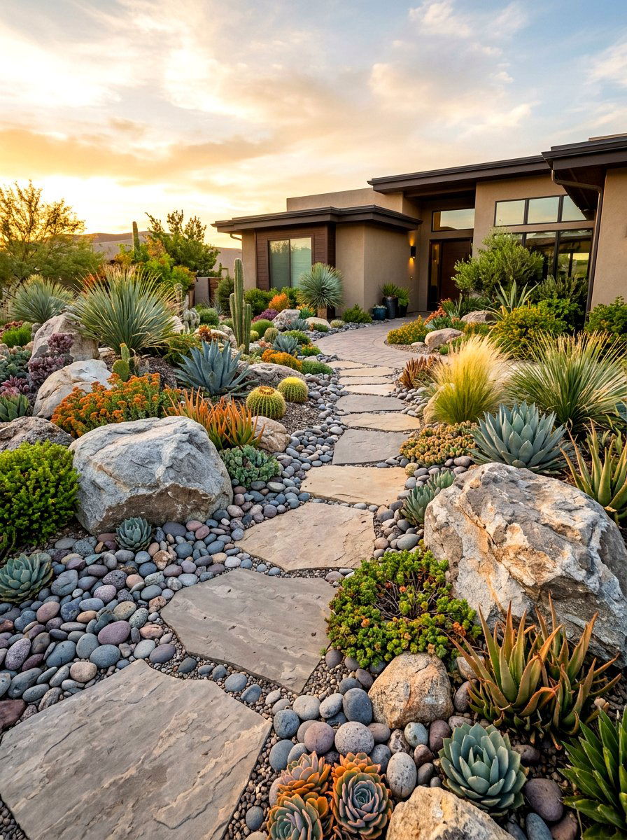 Front Yard Rock Garden - 30 simple front yard ideas