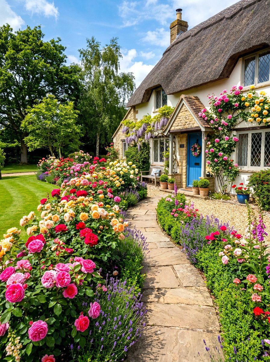 Front Yard Rose Border - 30 cottage rose border ideas