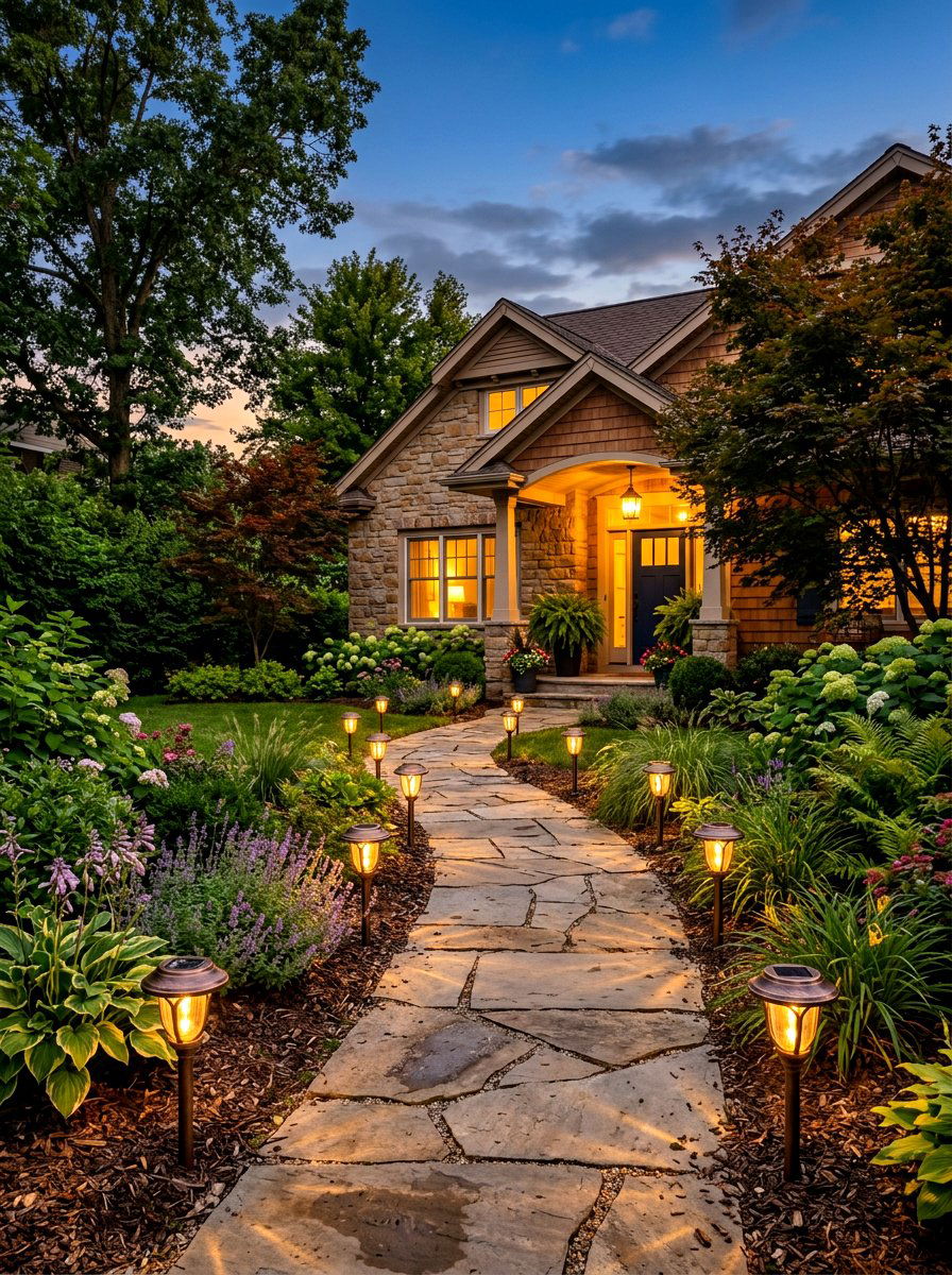 Front Yard Solar Lighting - 30 simple front yard ideas