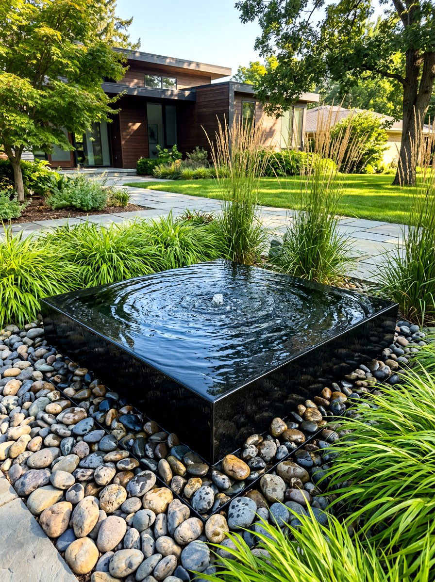 Front Yard Water Feature - 30 modern front yard ideas