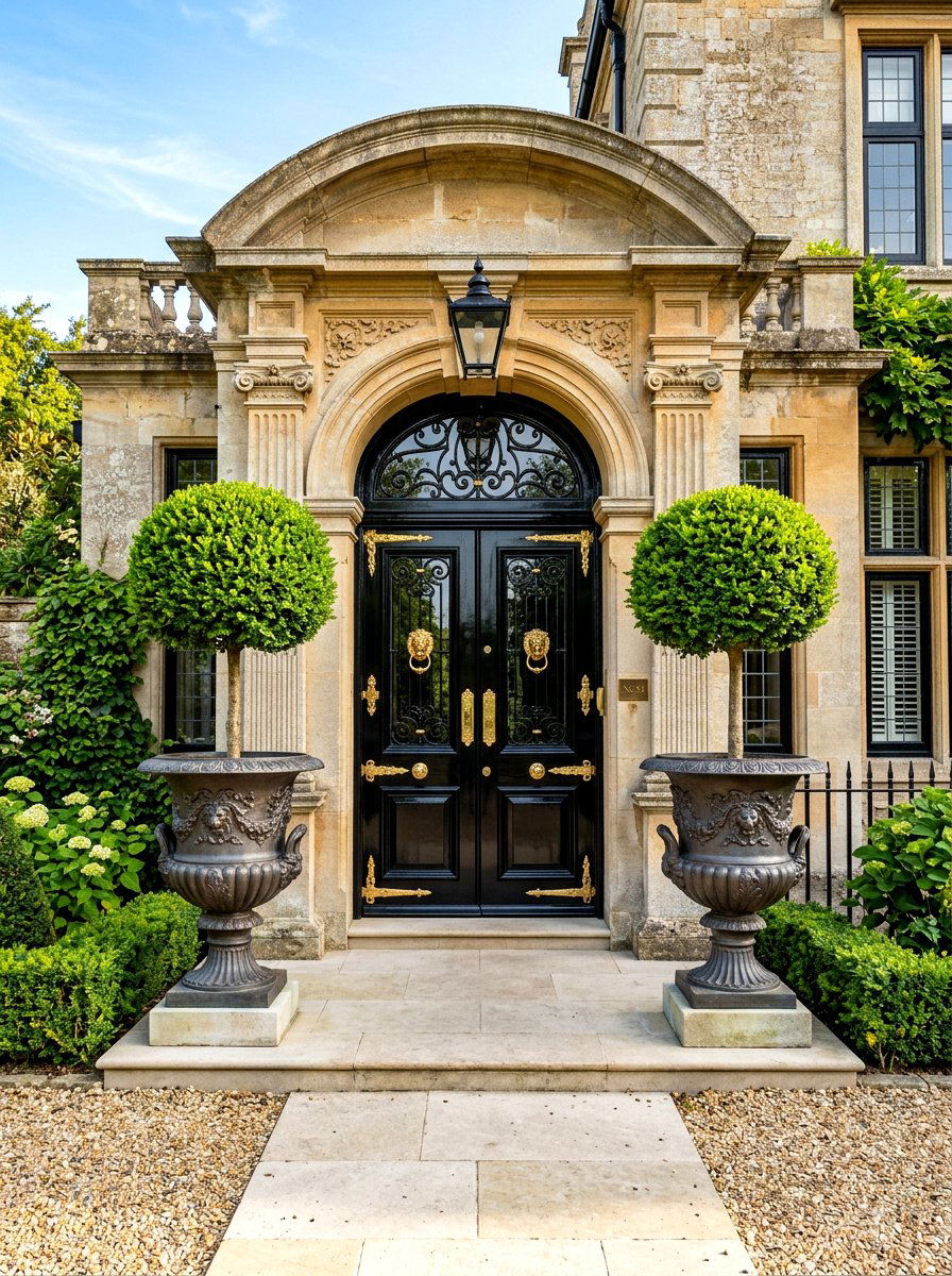 Front door urns - 30 front yard planter ideas