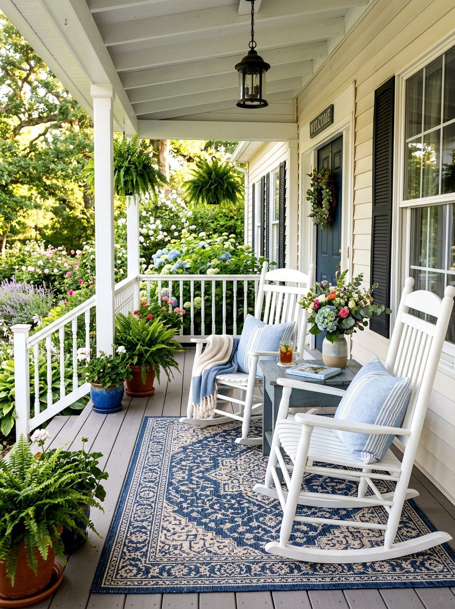 Front porch seating area - 30 curb appeal landscaping ideas