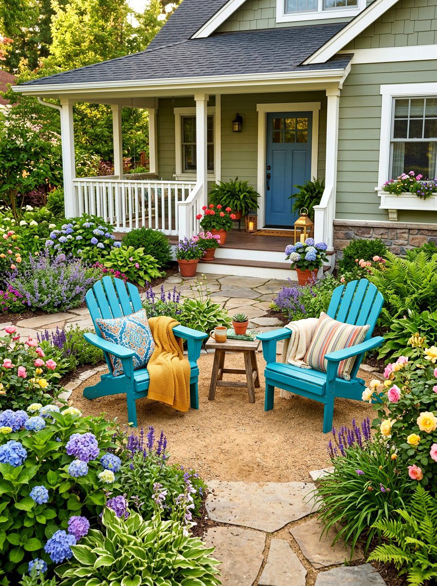 Front porch seating area - 30 decomposed granite front yard ideas
