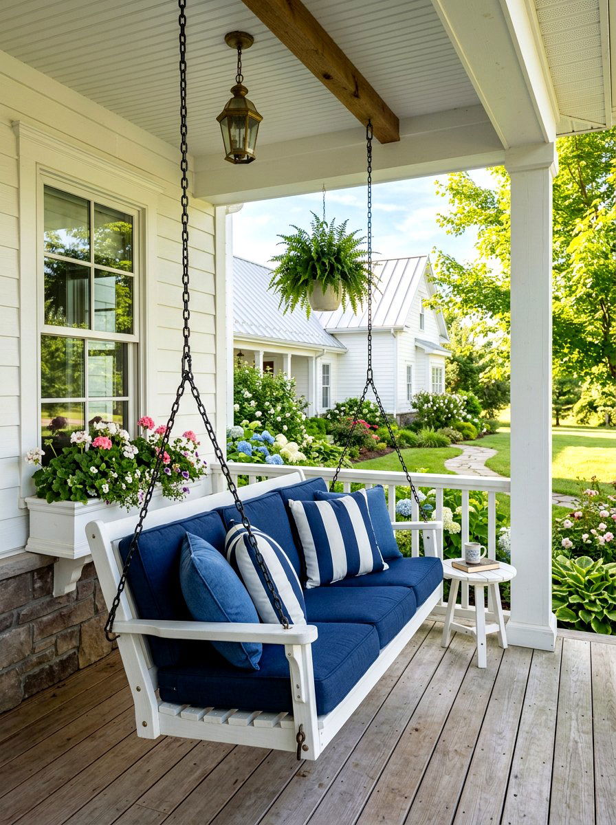 Front porch swing - 30 porch corner decor ideas