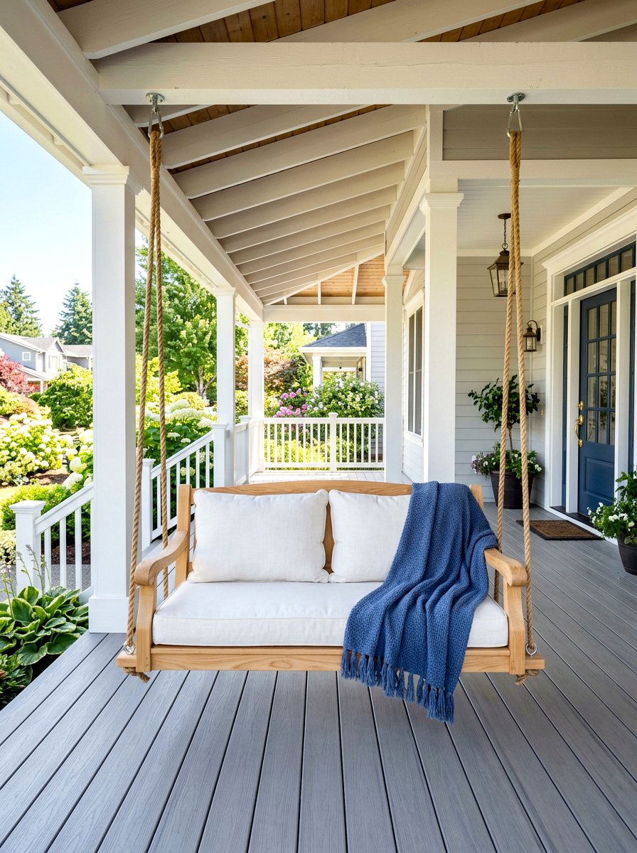 Front porch swing - 30 simple curb appeal ideas