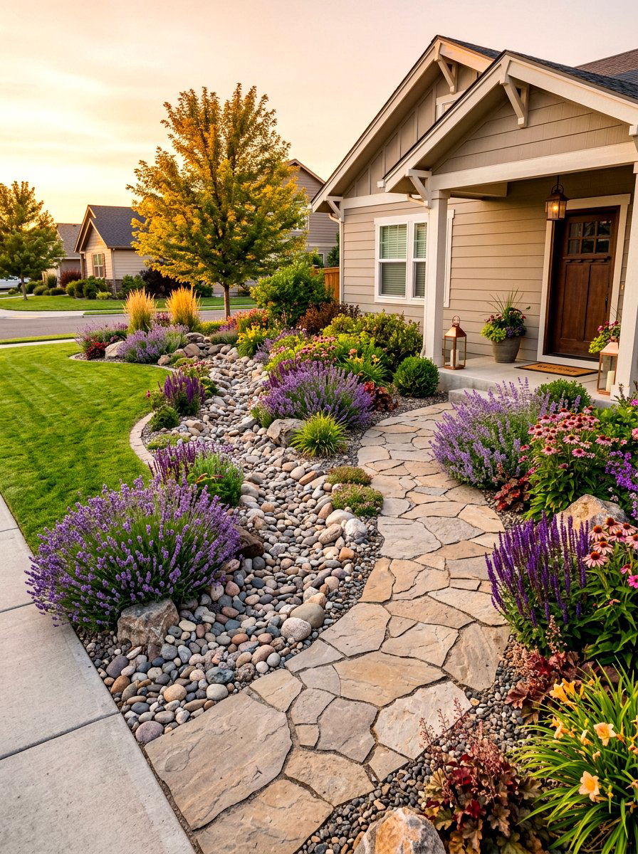 Front yard dry creek bed - 30 dry creek bed ideas