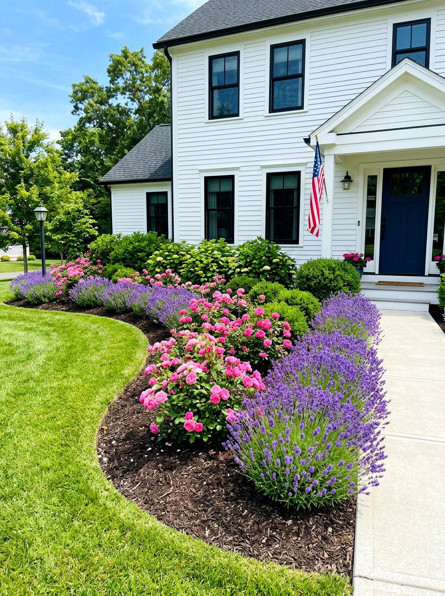 Front yard foundation planting - 30 flower bed layout ideas