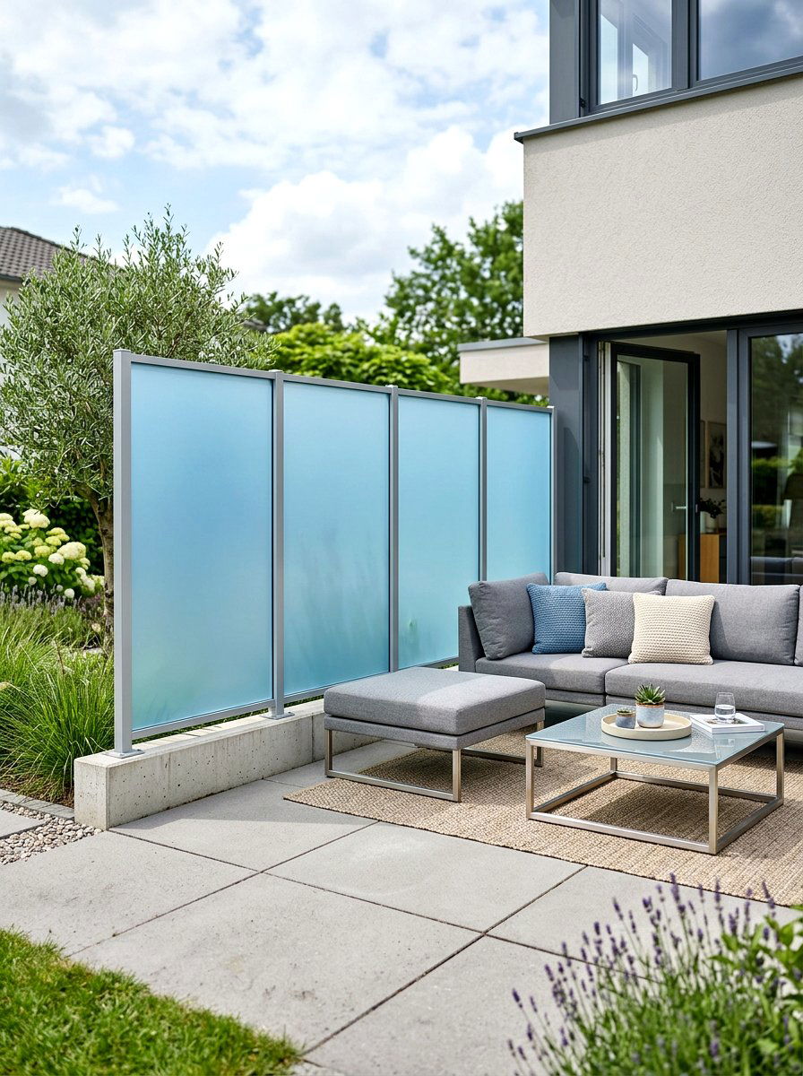 Frosted Acrylic Panels - 30 private patio screen ideas