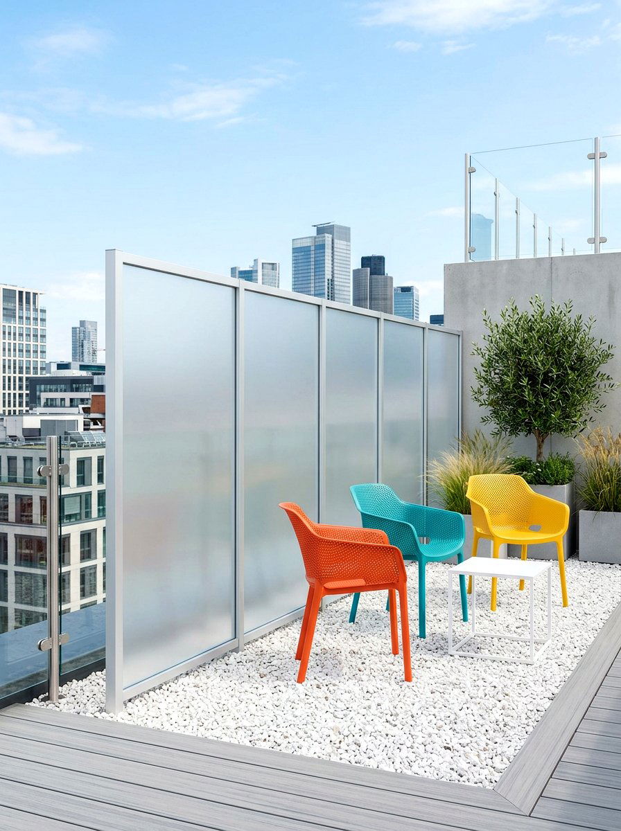 Frosted Acrylic Sheet - 30 rooftop privacy screen ideas