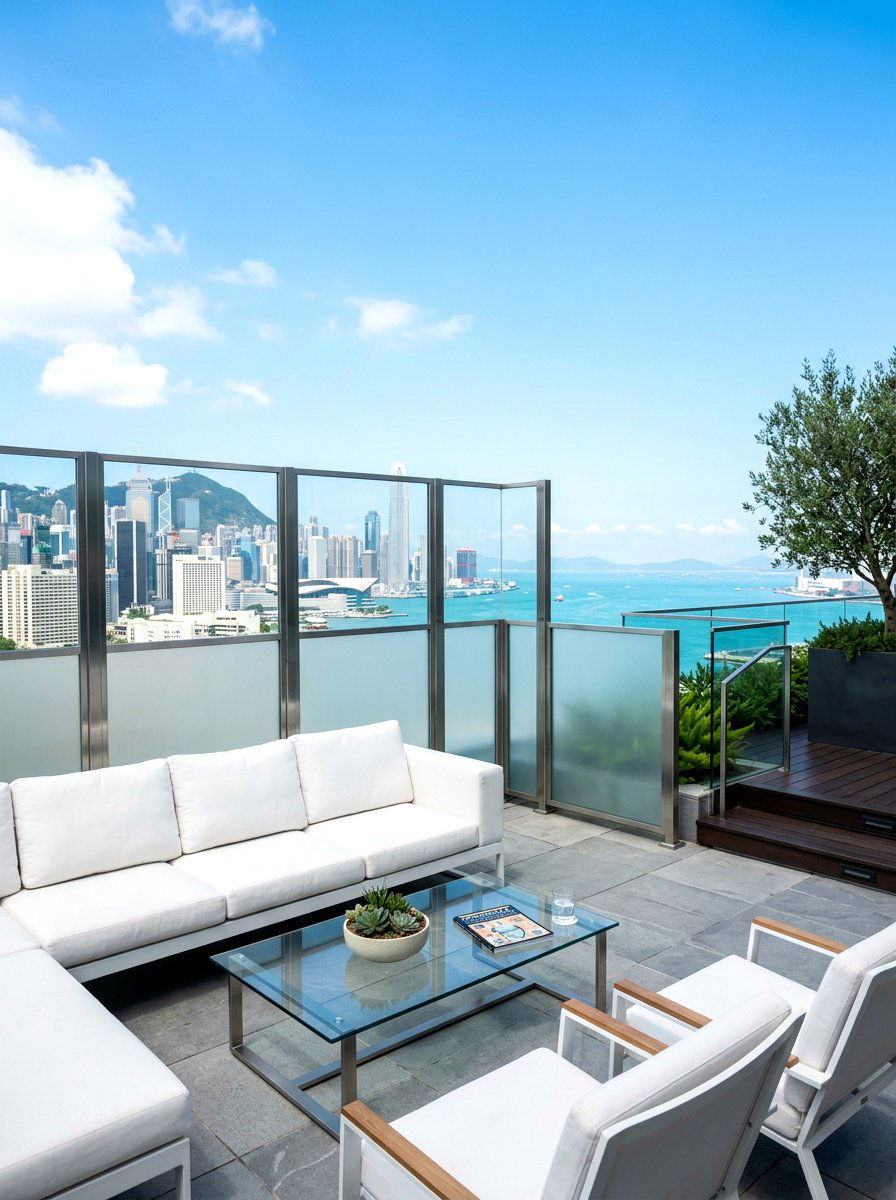 Frosted Glass Barrier - 30 rooftop privacy screen ideas