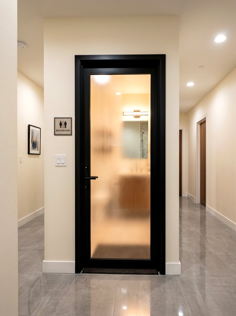 Frosted Glass Bathroom Door - 30 low light bathroom mood ideas