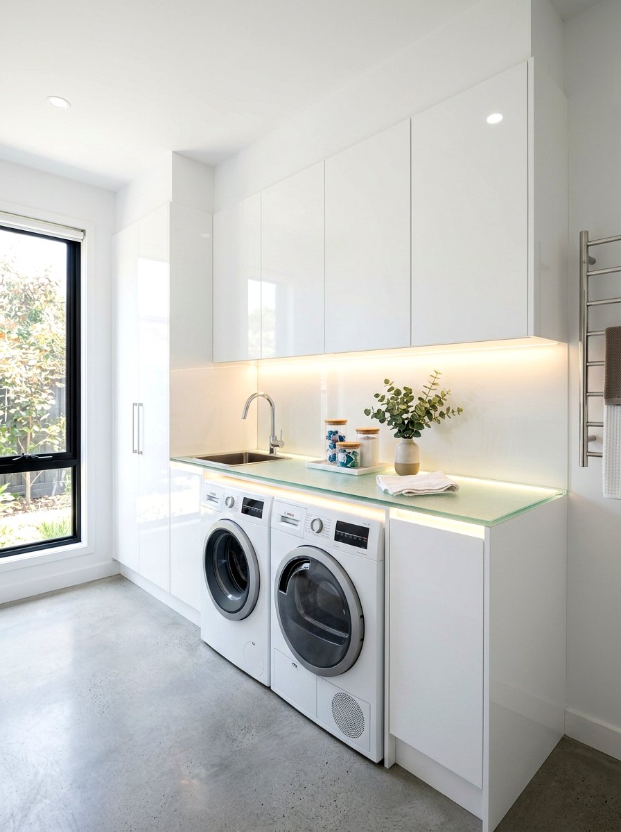 Frosted Glass Countertop - 30 laundry room countertop ideas