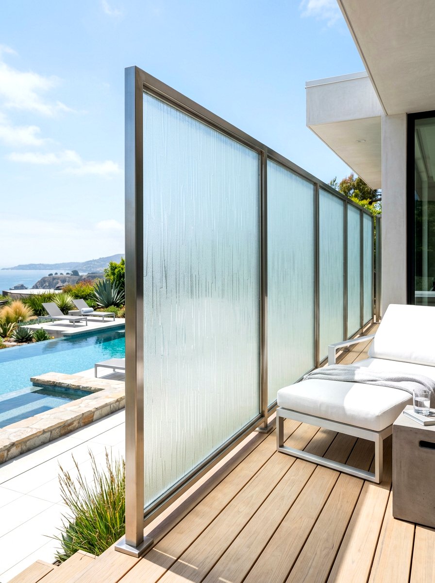 Frosted Glass Deck Privacy - 30 deck privacy ideas
