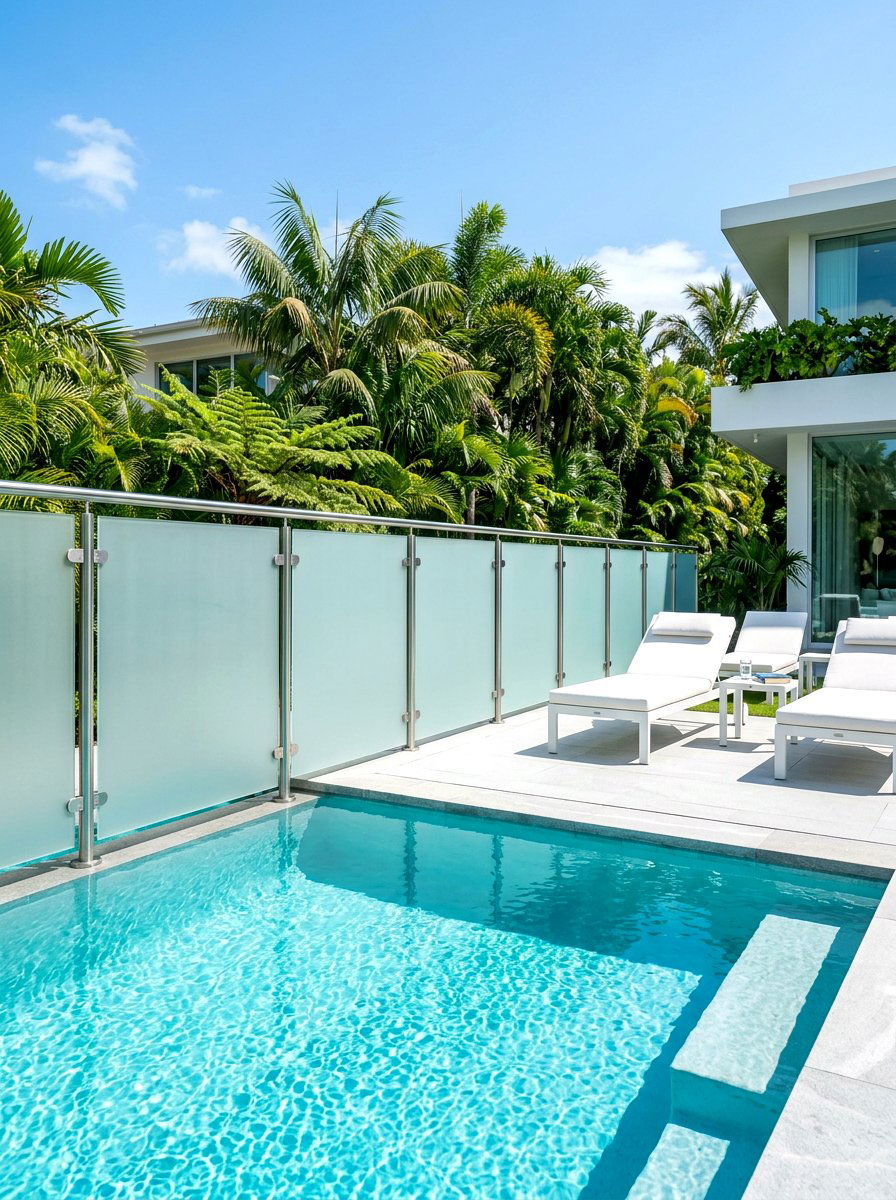 Frosted Glass Panel Fence - 30 fence ideas
