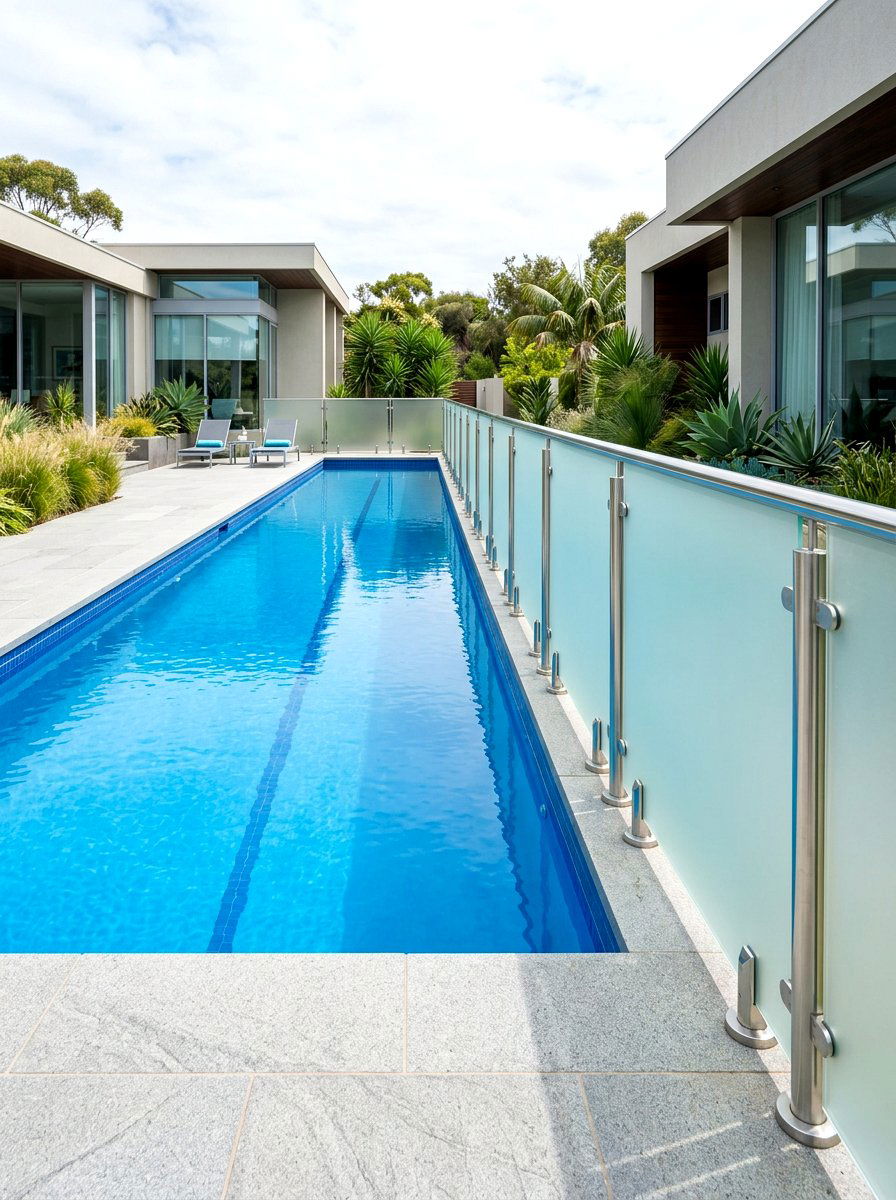 Frosted Glass Panels - 30 poolside privacy screen ideas