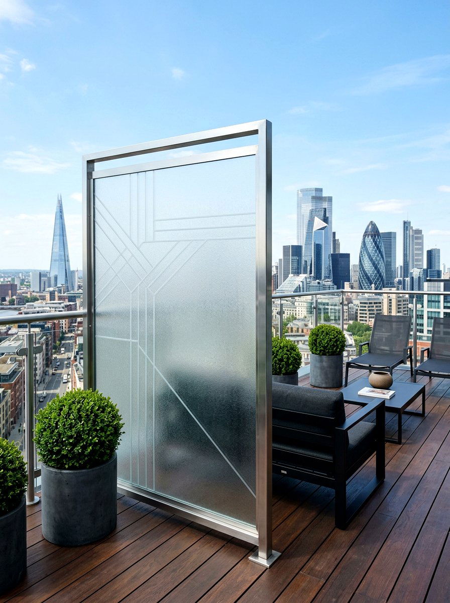 Frosted Glass Partition - 30 outdoor room divider ideas