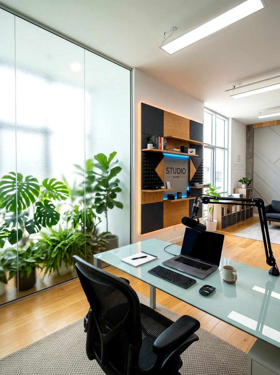 Frosted Glass Partition - 30 home studio backdrop ideas