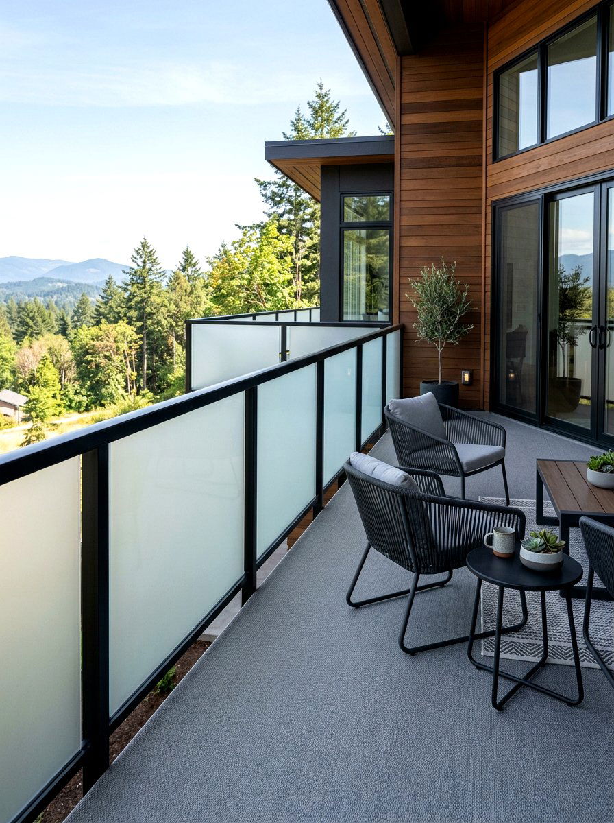 Frosted Glass Porch Railing - 30 front porch privacy ideas