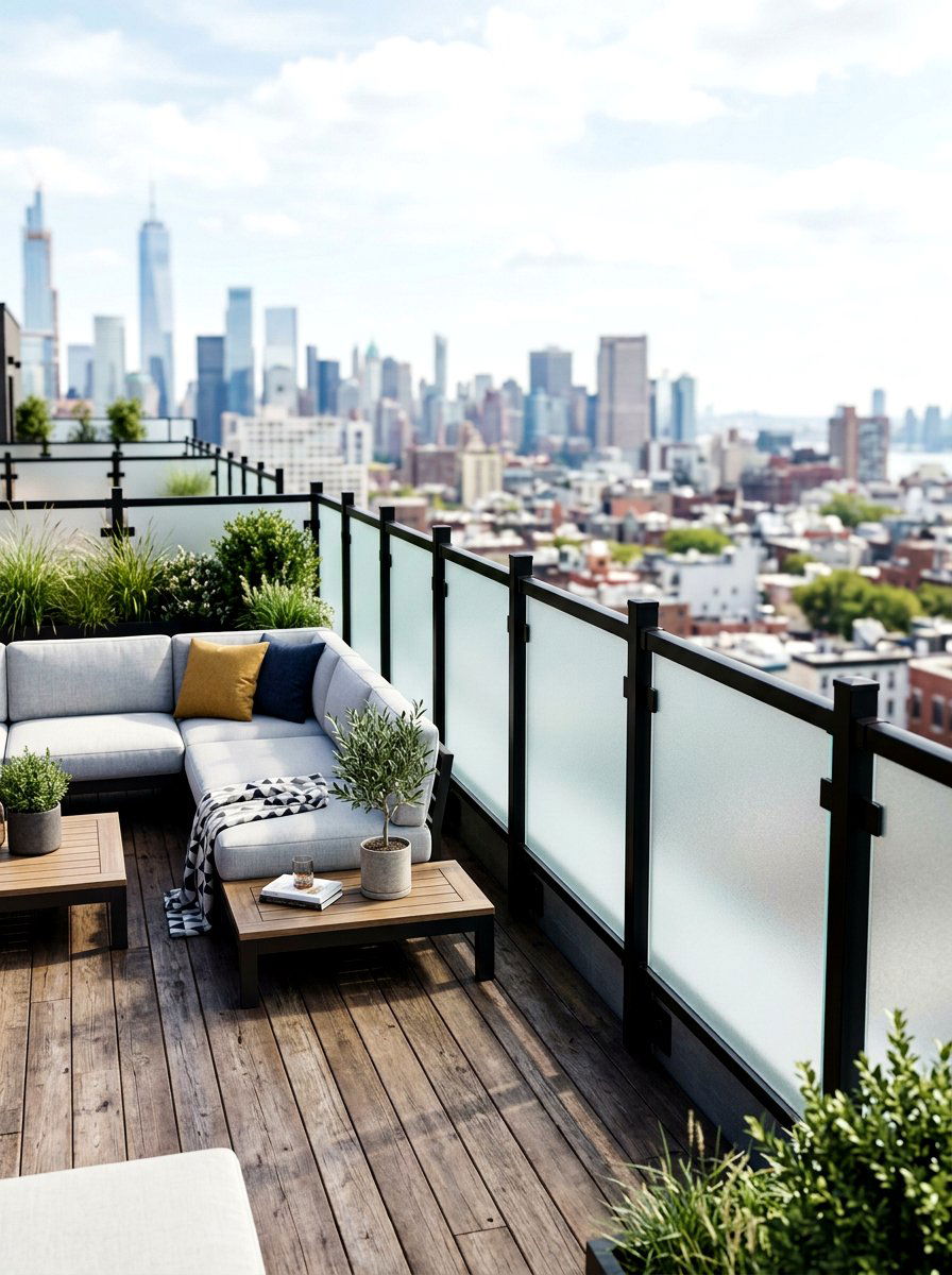 Frosted Glass Railing - 30 deck railing ideas