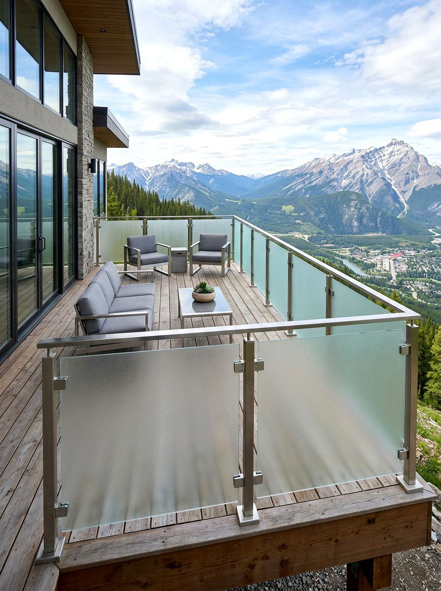 Frosted Glass Railing System - 30 deck partition ideas