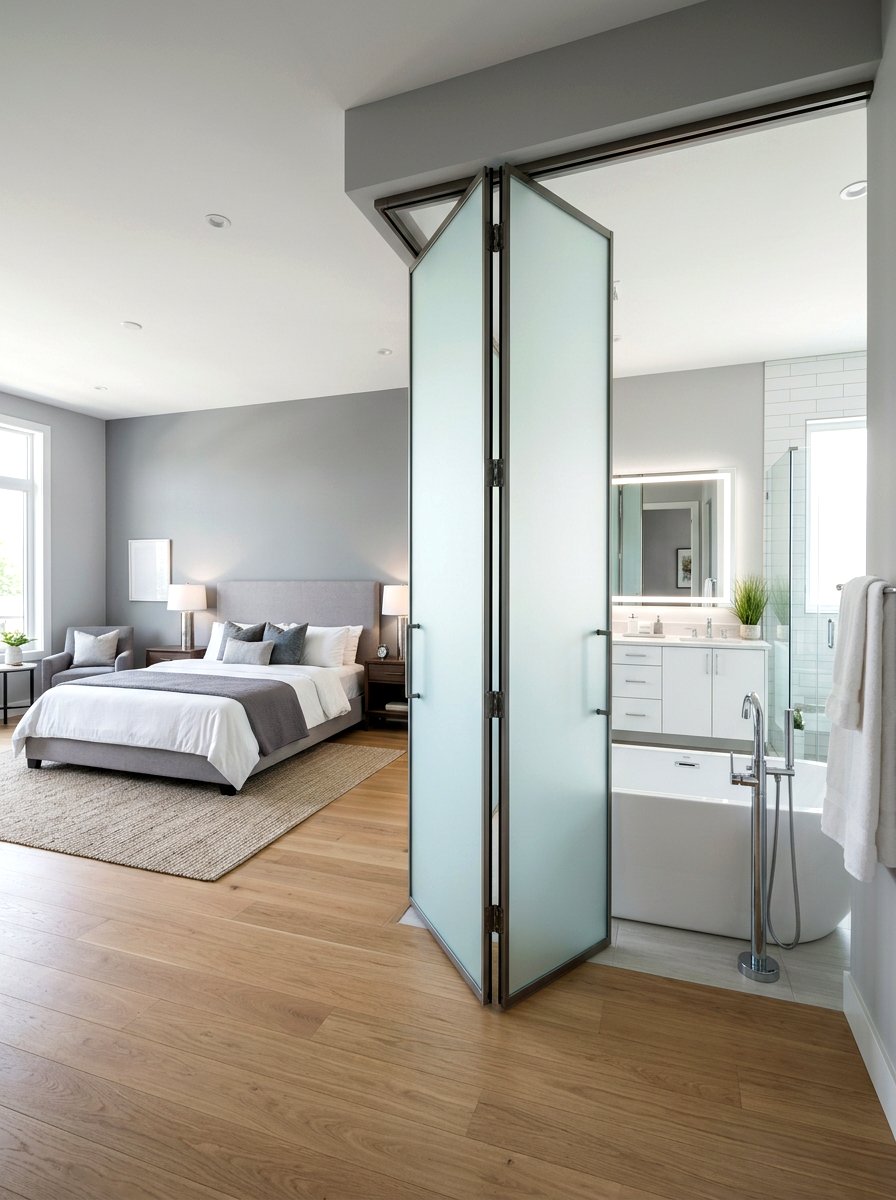 Frosted Glass Screen - 30 folding screen ideas