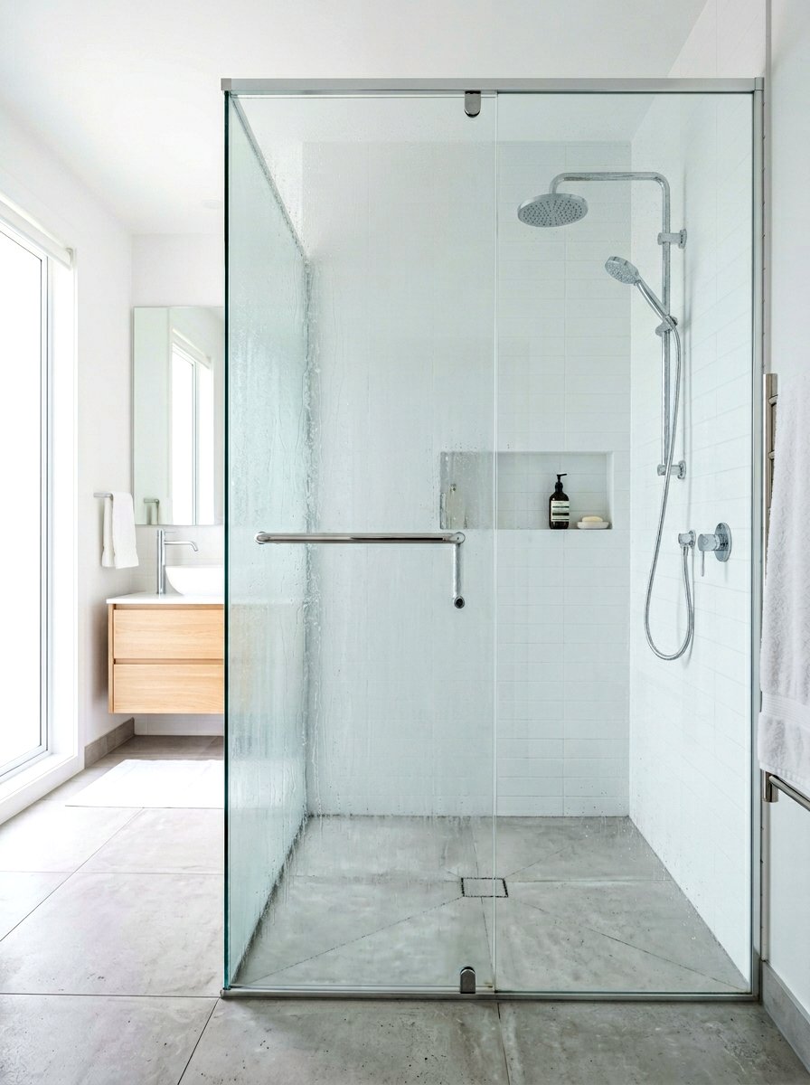 Frosted Glass Shower - 30 seaside bathroom ideas