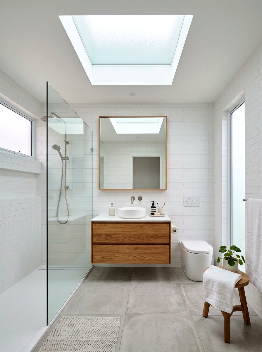 Frosted Glass Skylight - 30 shower skylight ideas