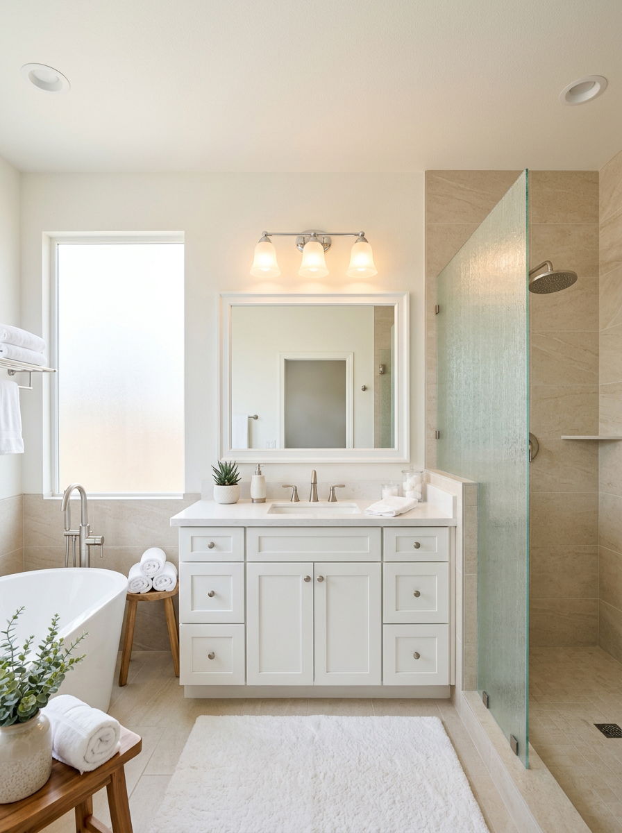 Frosted Glass Vanity Shades - 30 vanity mirror lighting ideas