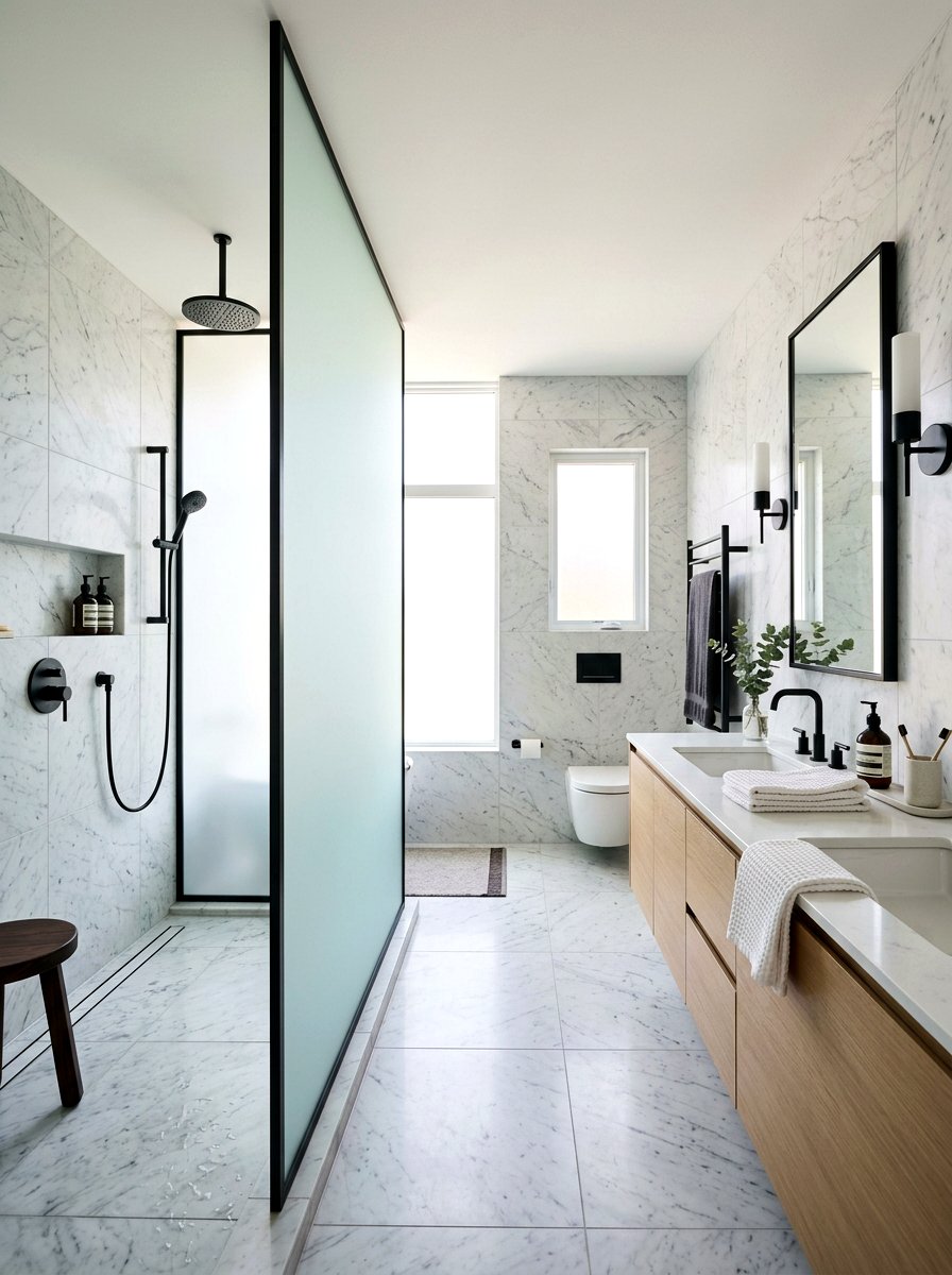 Frosted Glass - 30 room divider ideas