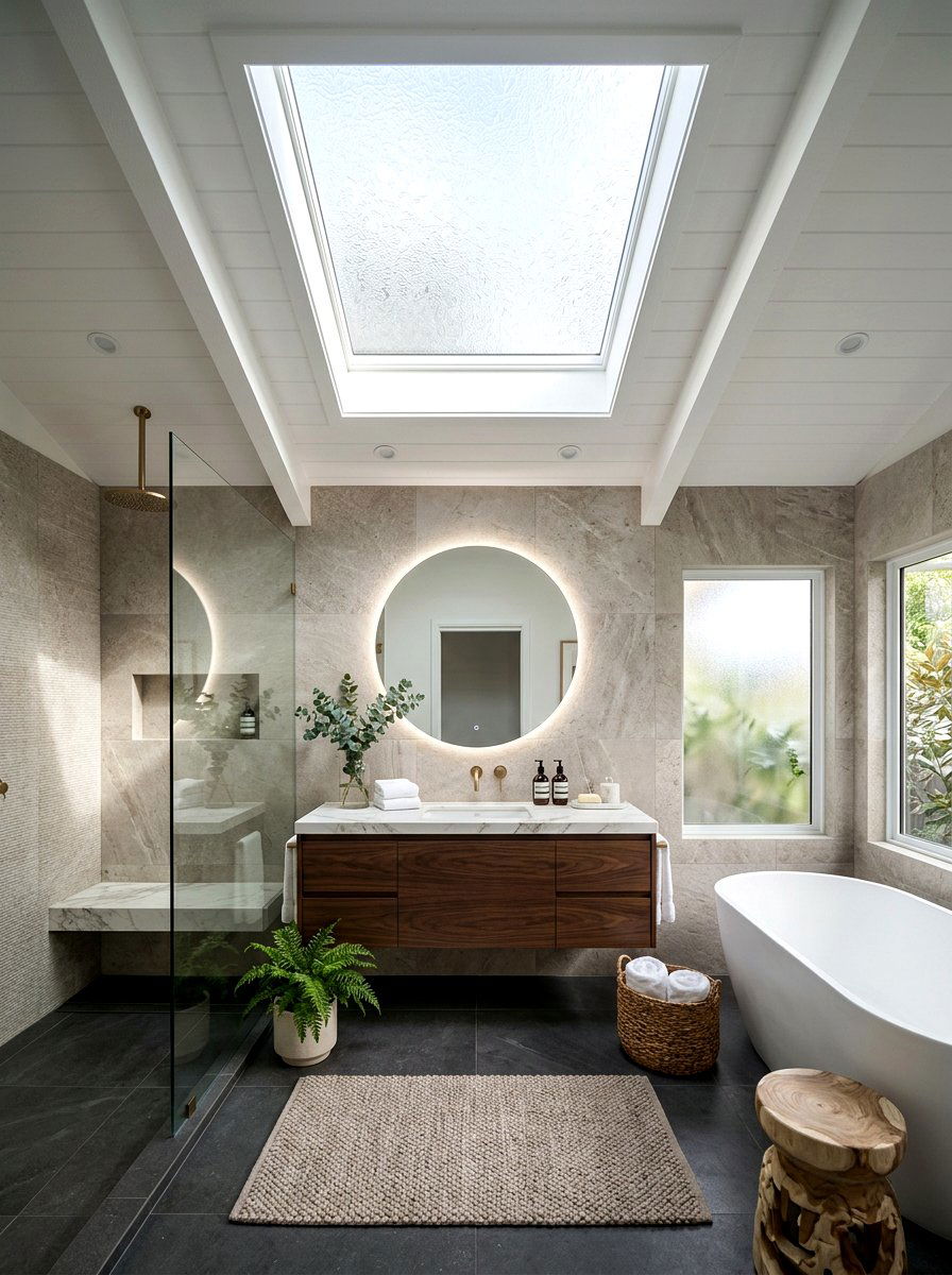 Frosted bathroom skylight - 30 bathroom skylight ideas