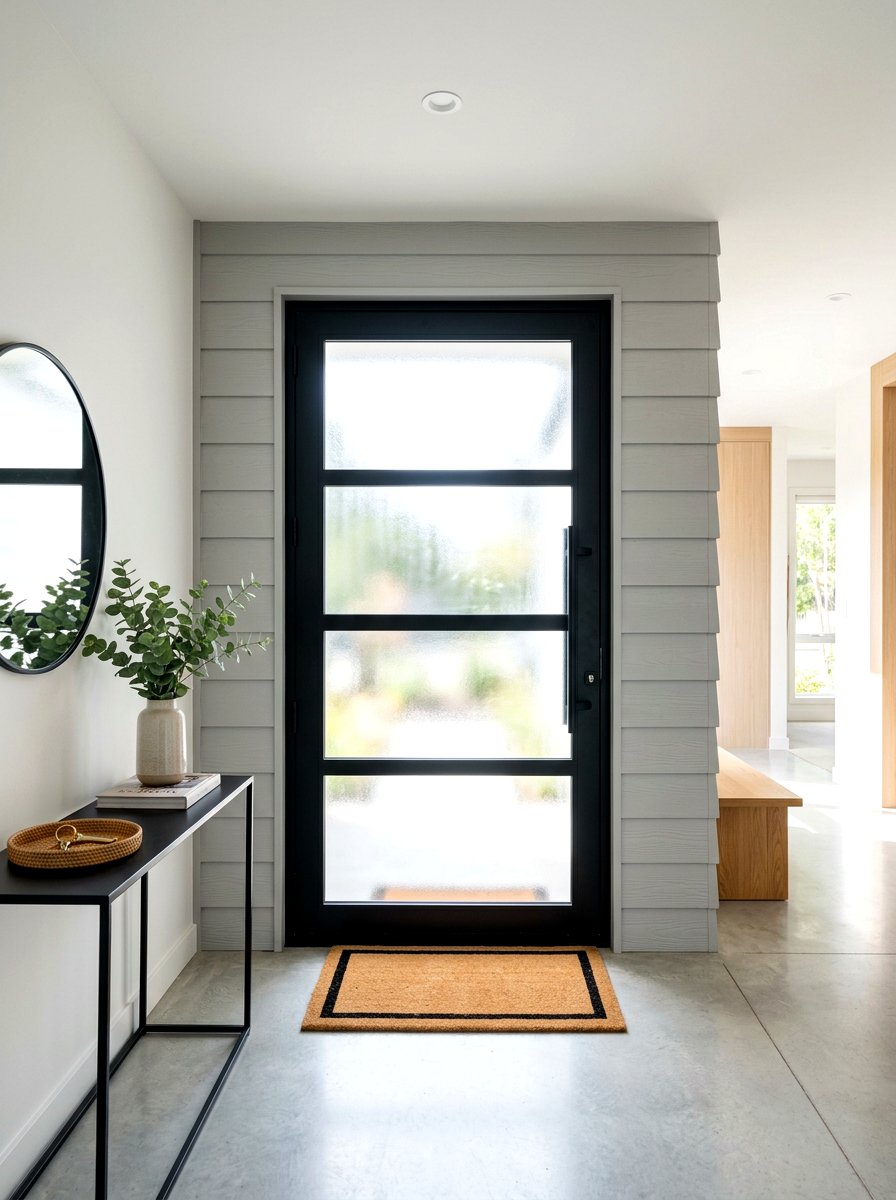 Frosted glass door - 30 modern front entry ideas