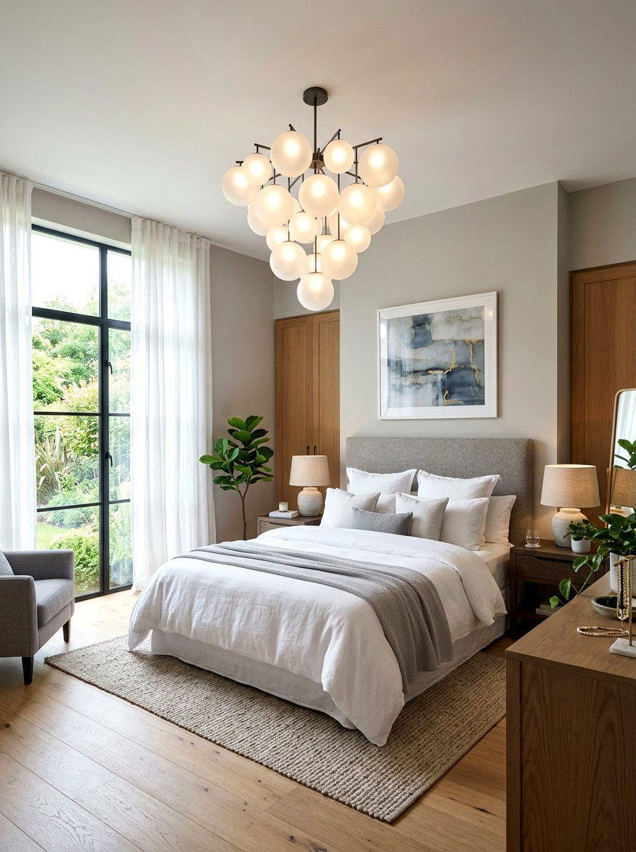 Frosted glass sphere cluster - 30 dramatic pendant cluster ideas