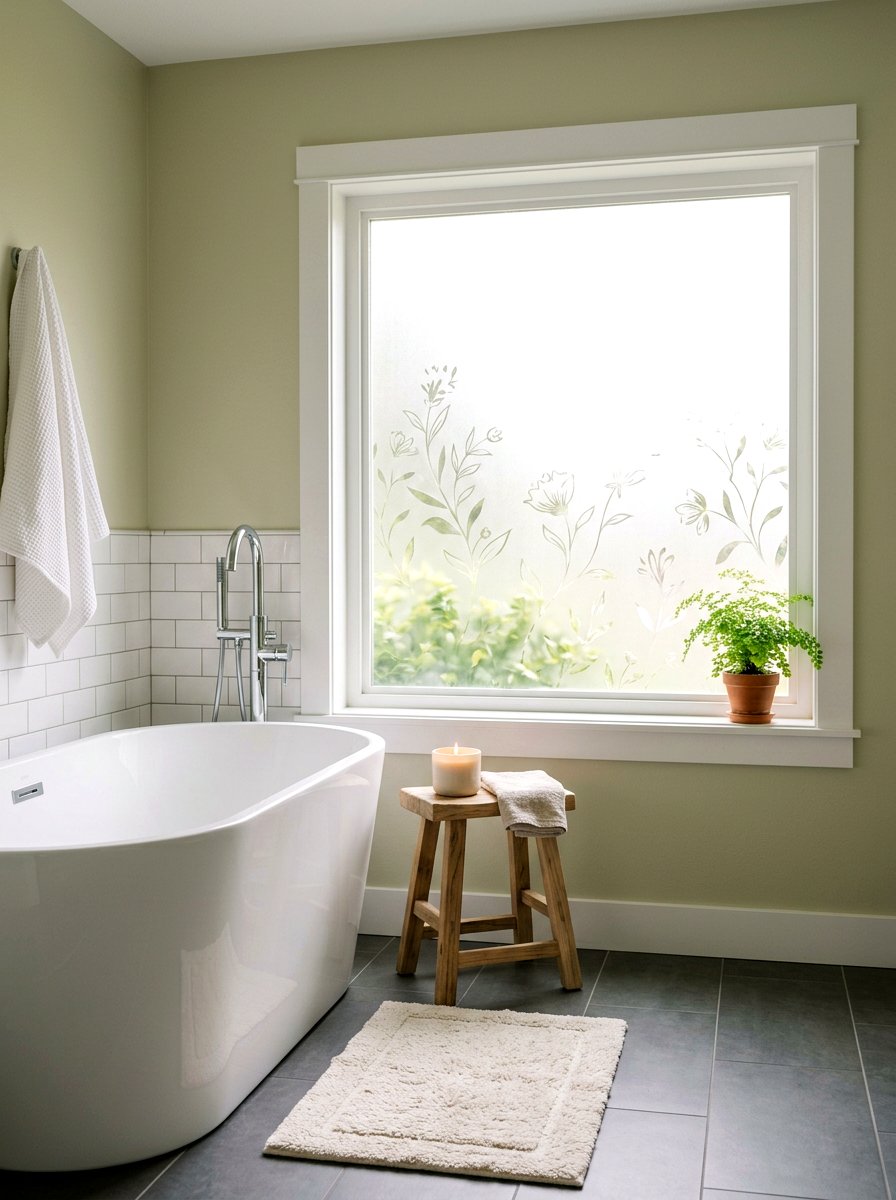 Frosted window film - 30 renter friendly decor ideas