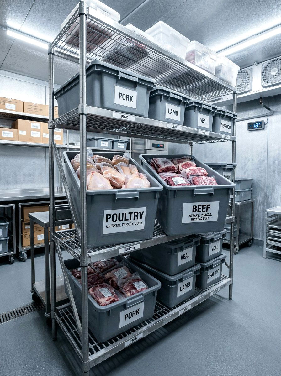 Frozen meat freezer organization bins - 30 freezer organization ideas