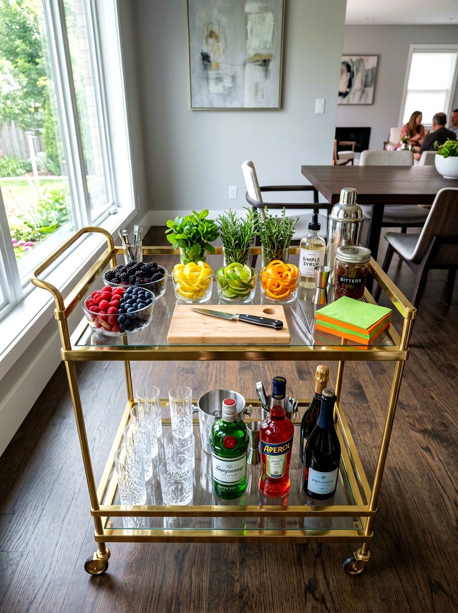 Fruit Garnish Station - 30 champagne cart decor ideas