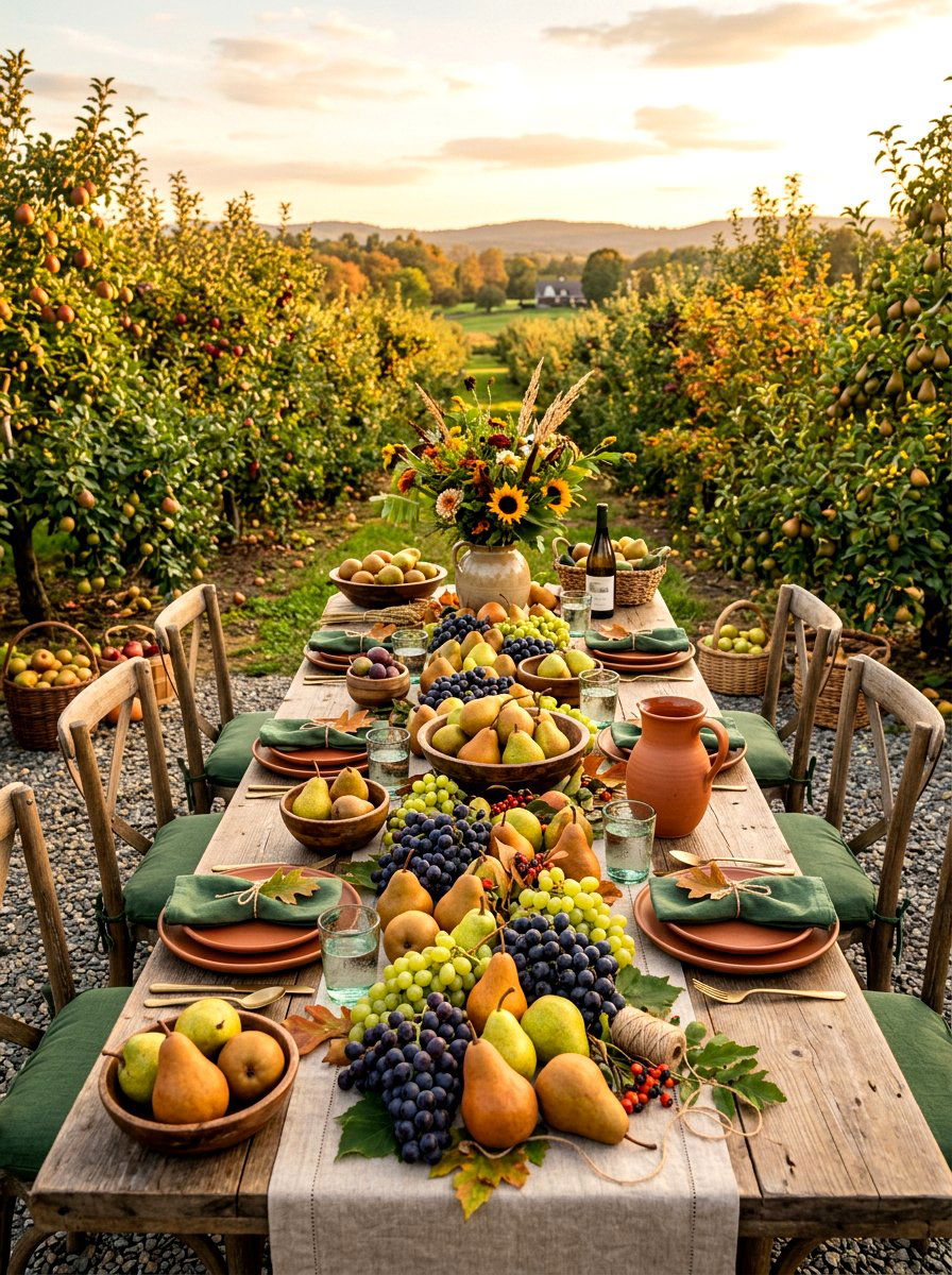 Fruit Harvest Garden Table - 30 garden party tablescape ideas