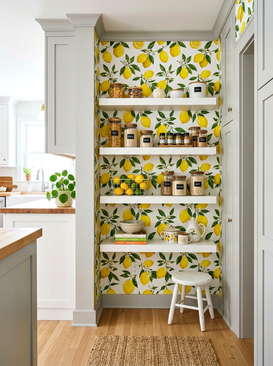Fruit Pattern Pantry Wallpaper - 30 pantry wallpaper ideas