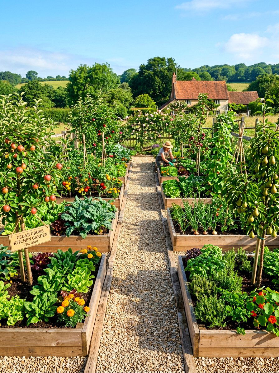 Fruit tree vegetable garden - 30 orchard backyard aesthetic ideas
