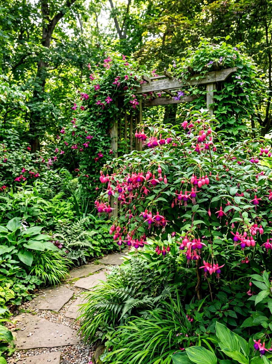 Fuchsia shade garden - 30 shade garden ideas
