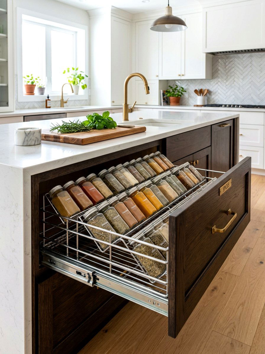 Full Extension Spice Cabinet Drawer - 30 pull out spice rack ideas