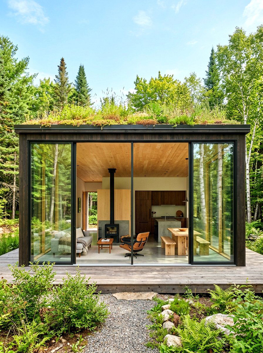 Full Glass Wall Chalet - 30 chalet exterior ideas