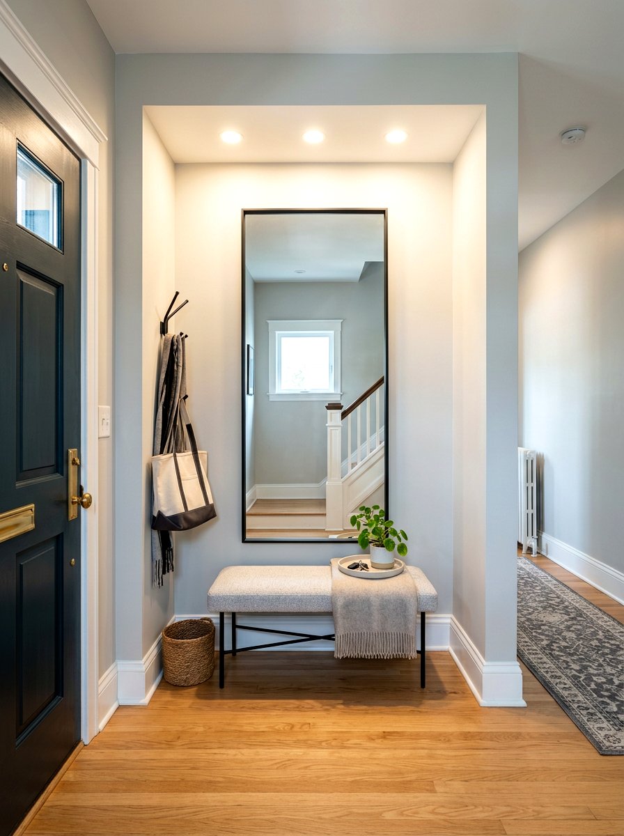 Full Length Mirror Entryway Alcove - 30 mirror wrapped foyer ideas