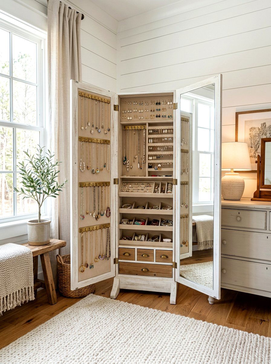 Full Length Mirror Jewelry Cabinet - 30 jewelry storage ideas