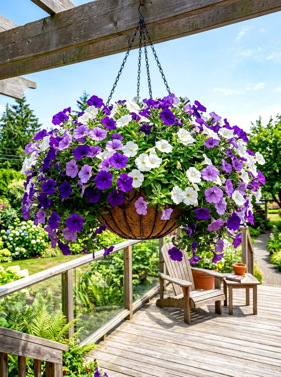 Full Sun Petunia - 30 container plant arrangement ideas