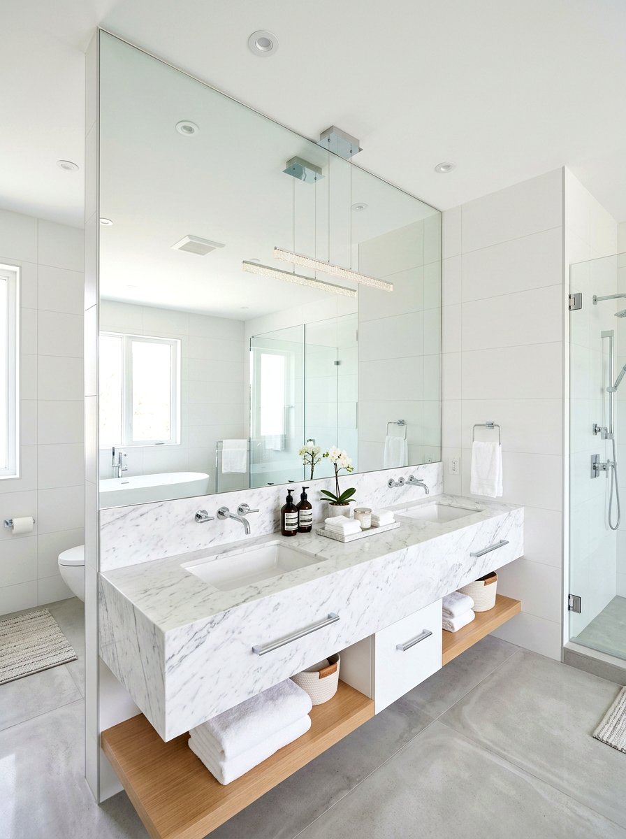 Full Wall Bathroom Mirror - 30 mirror wall bathroom ideas