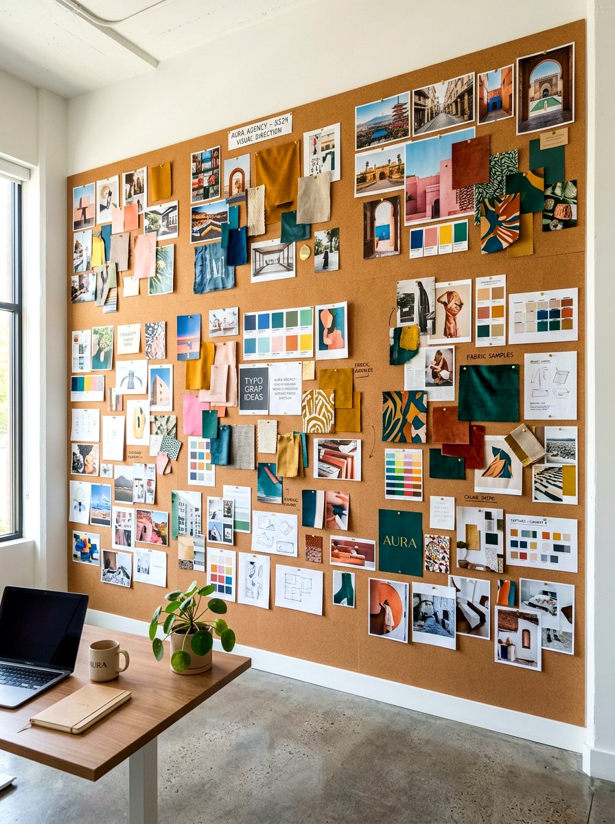 Full Wall Corkboard - 30 friction maxxing office ideas