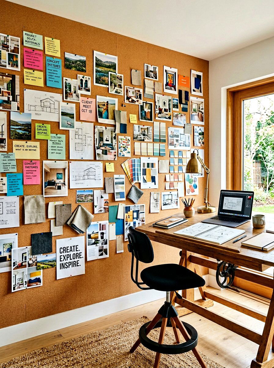 Full Wall Corkboard - 30 study wall ideas