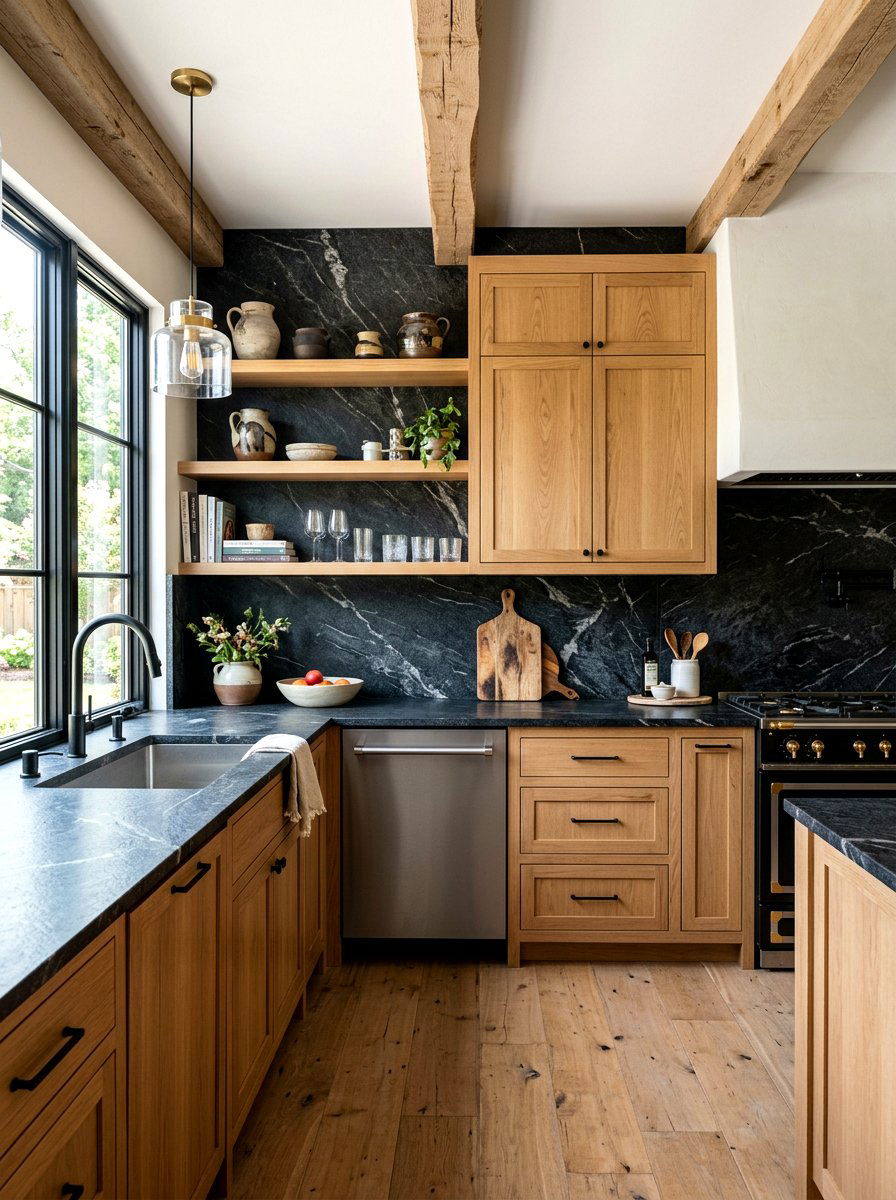 Full height granite backsplash - 30 slab backsplash ideas